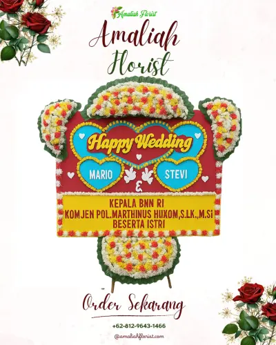 Karangan Papan Bunga Pernikahan di Kandangwangi